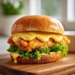 Crispy Chicken Burger with Honey Mustard Sauce - Tasty