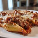 Cheesy Ground Beef Stuffed Shells Easy Bake - Featured