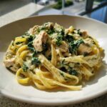 Creamy Spinach Chicken Pasta with Garlic - Tasty