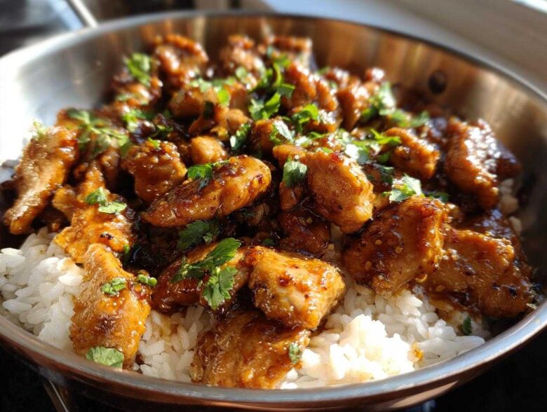 Honey Garlic Chicken Skillet with Rice - Featured