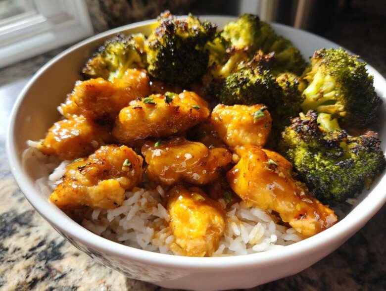Honey Mustard Chicken Bowl with Rice - Featured