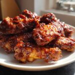 Sticky BBQ Chicken Wings Crispy Oven Style - Featured