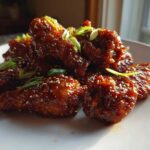 Sticky Orange Chicken Wings Crispy Oven Style - Featured